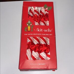 Kitsch x Elf Collab Red and White Satin Heatless Curling Set NIB